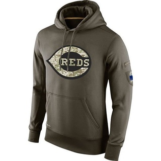 Men's Cincinnati Reds Salute To Service KO Performance Hoodie - Olive