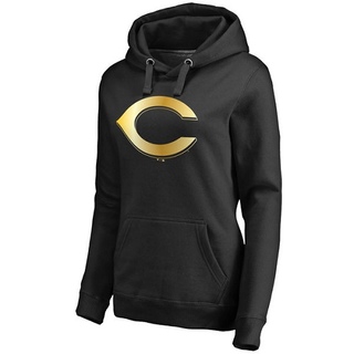 Women's Cincinnati Reds Collection Pullover Hoodie - Black - Gold